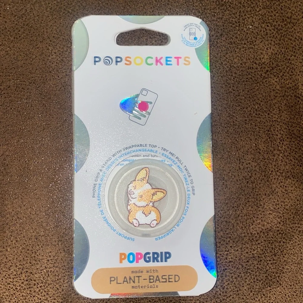 Cheeky Corgi Plant Based- PopSocket-Pop Grip-New